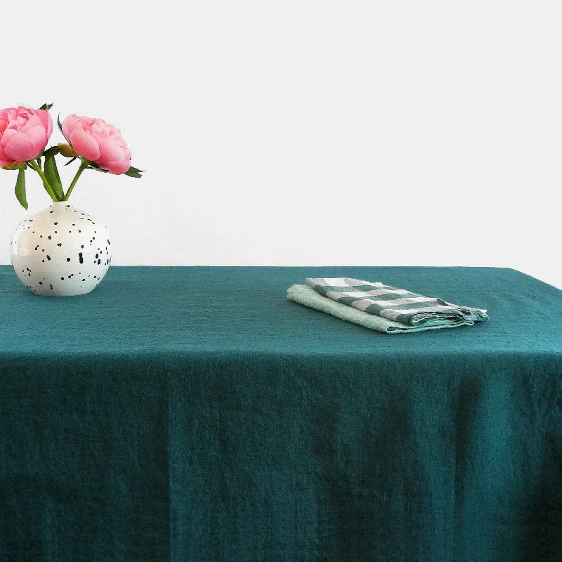 Linen Tablecloth in Vintage Green