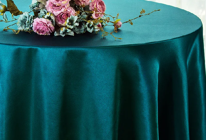 90" Seamless Round Satin Tablecloth - Peacock (1pc)