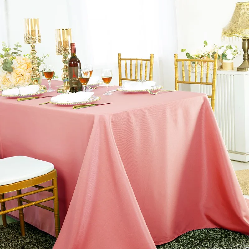 90"x156" Seamless Rectangular Polyester (220 GSM) Tablecloth - Rose Pink (1pc)