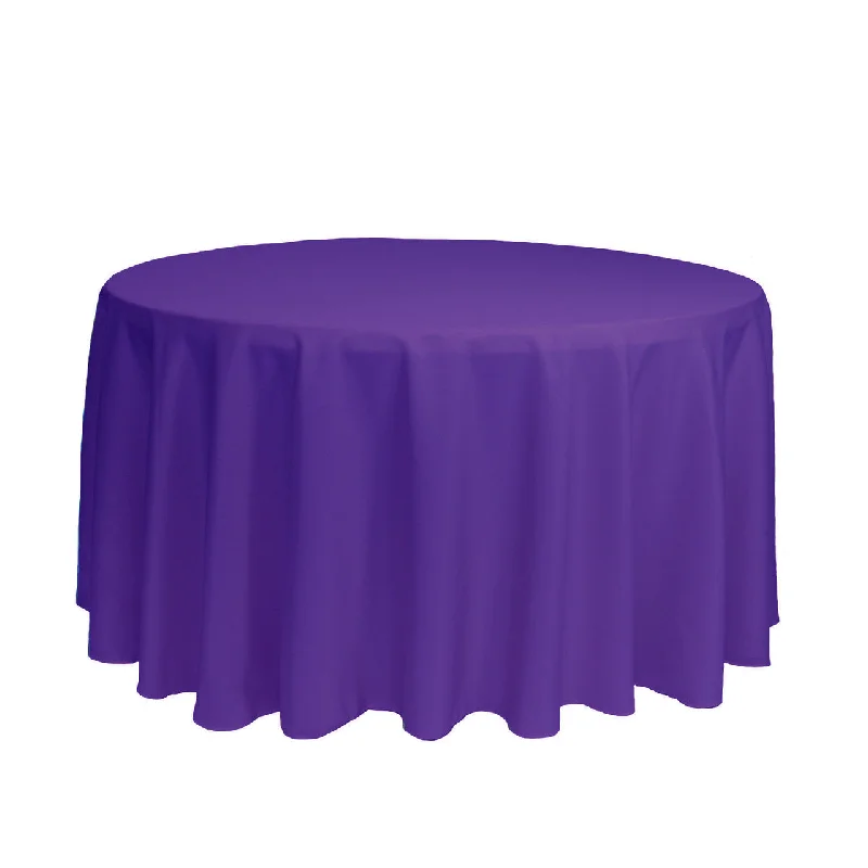 120 inch Polyester Round Tablecloth Purple