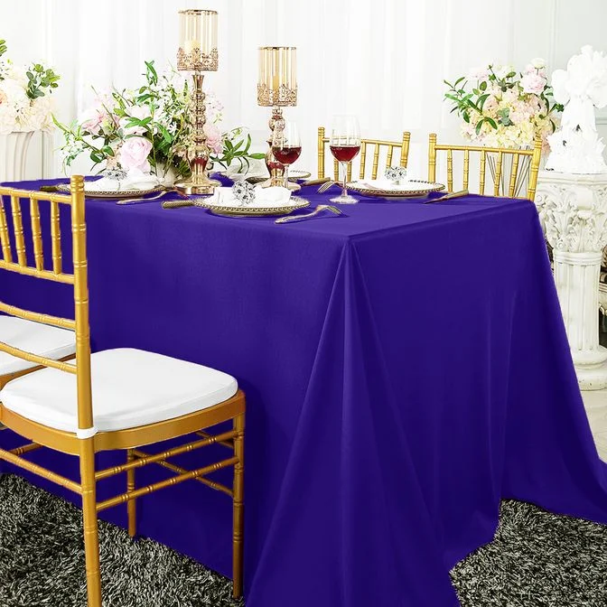 60"x120" Seamless Rectangular Scuba (Wrinkle-Free) (240 GSM) Tablecloth - Regency Purple (1pc)