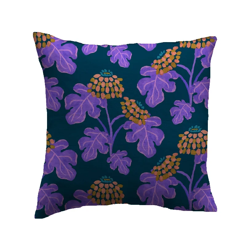 Casia Flowers Pillow - Navy