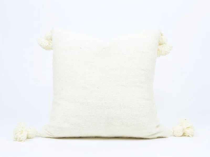 Asma White Moroccan Silk Pillow Cover