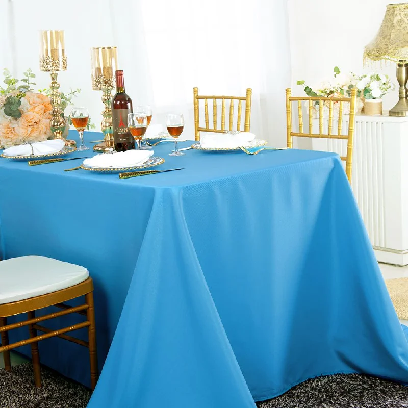 54"x96" Seamless Rectangular Polyester (220 GSM) Tablecloth - Turquoise (1pc)