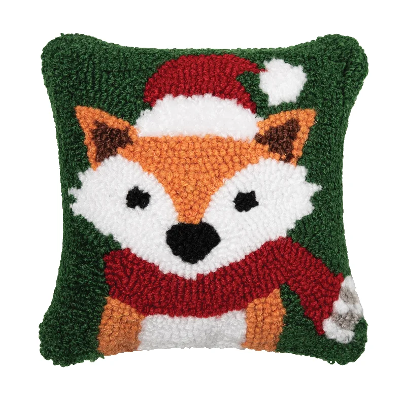 Woodland Fox Hooked Mini Pillow