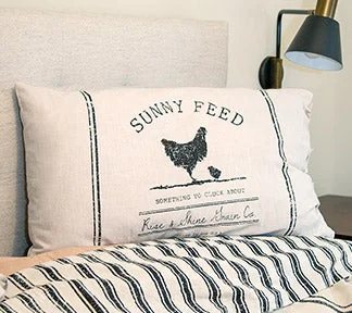 Sunny Feed Farmhouse Stripe King Pillow Sham