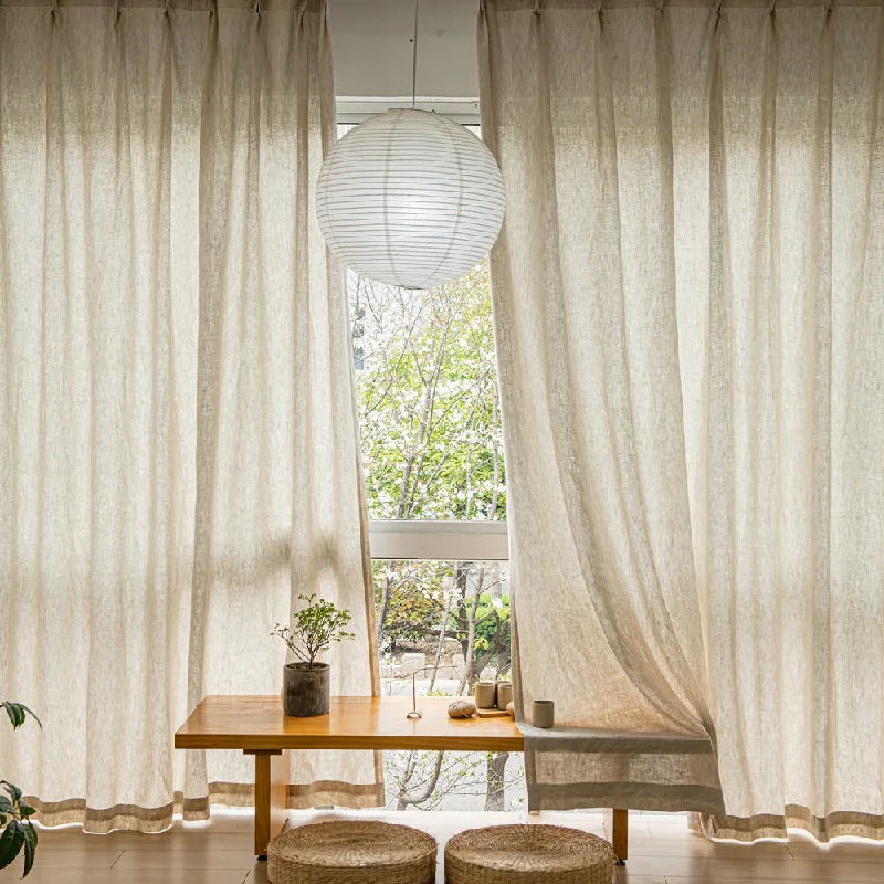 Everly 100% Natural Linen Custom Curtains Panels