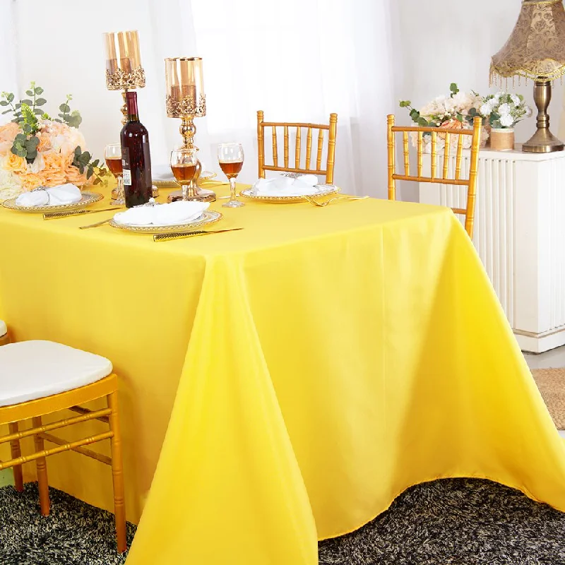 90"x156" Seamless Rectangular Polyester (220 GSM) Tablecloth - Canary Yellow (1pc)