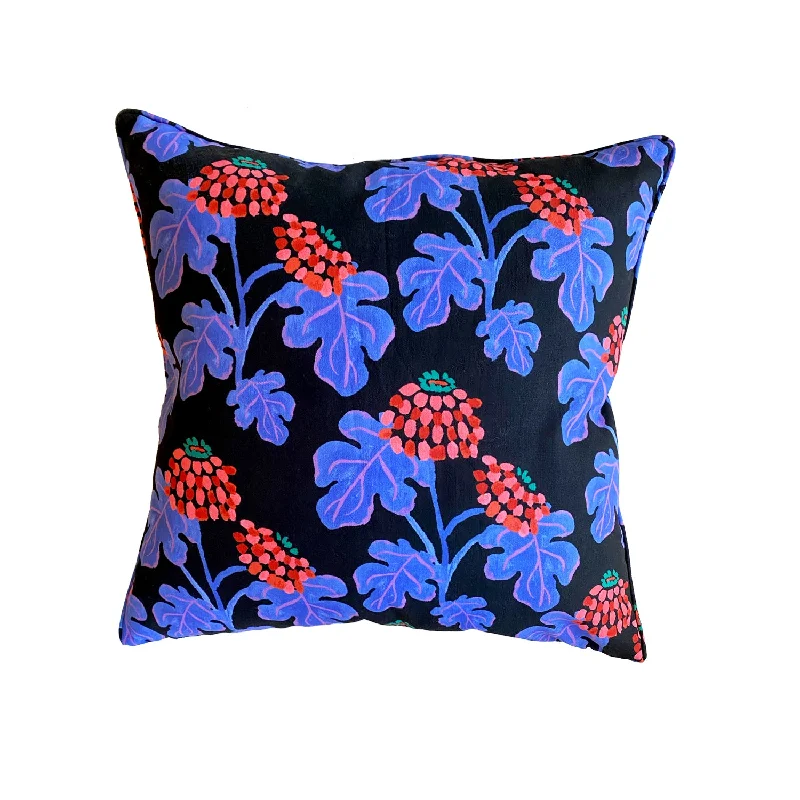 Casia Flowers Pillow - Black