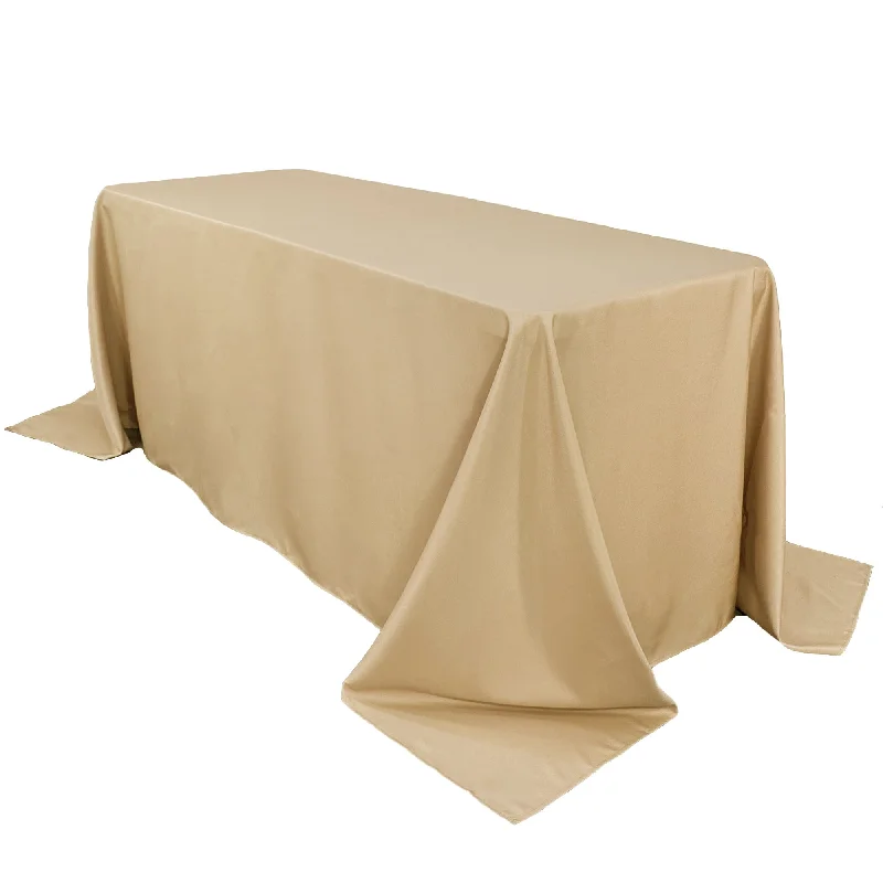 90 x 132 inch Polyester Rectangular Tablecloth Champagne