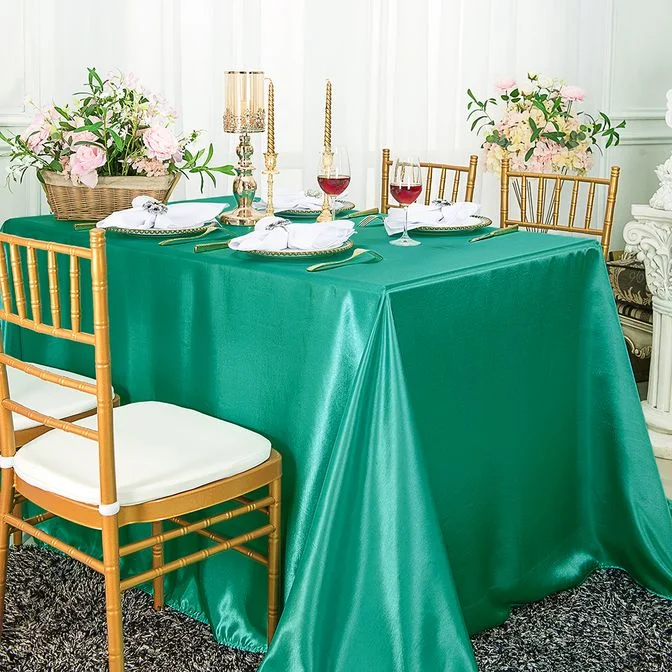 90"x156" Seamless Rectangular Satin Tablecloth - Jade (1pc)