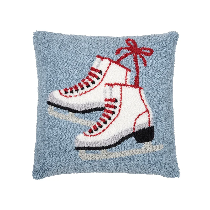 Ice Skates Hooked Pillow