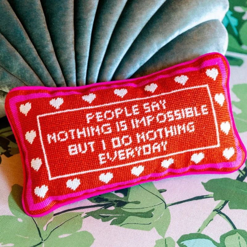 Nothing is Impossible Needlepoint Pillow