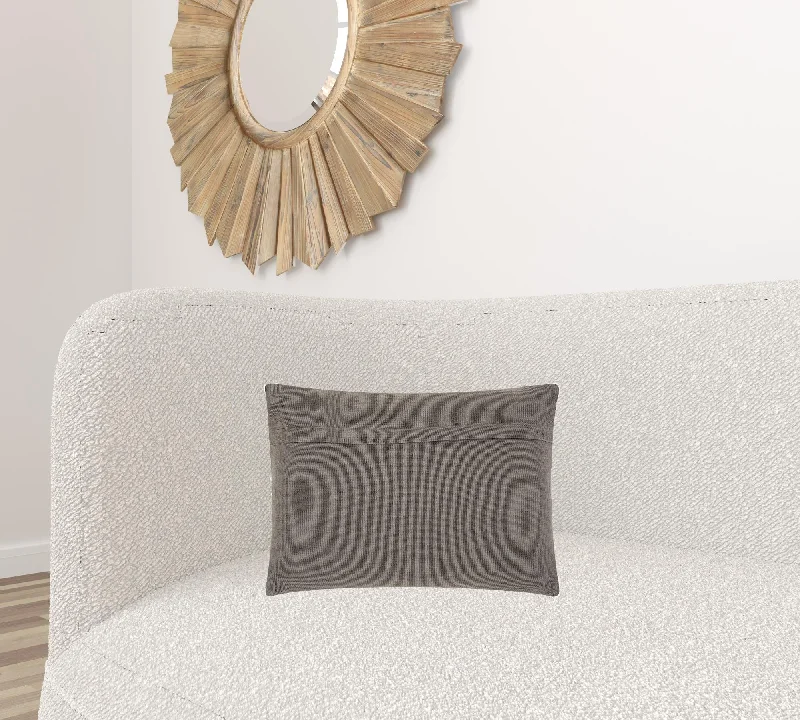 Dark Gray Knotted Detail Lumbar Pillow