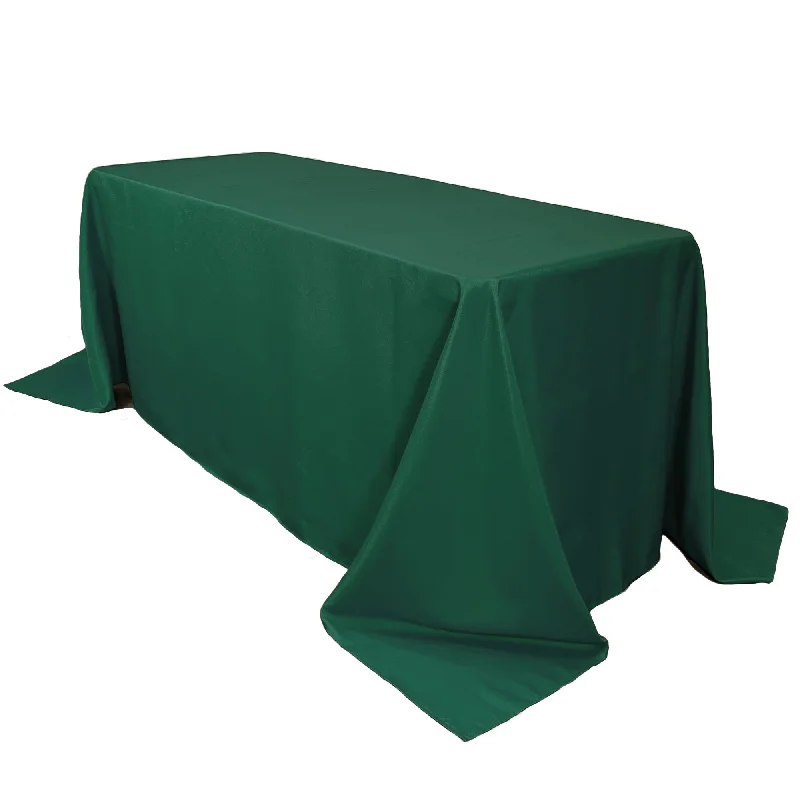 90 x 156 inch Polyester Rectangular Tablecloth Hunter Green