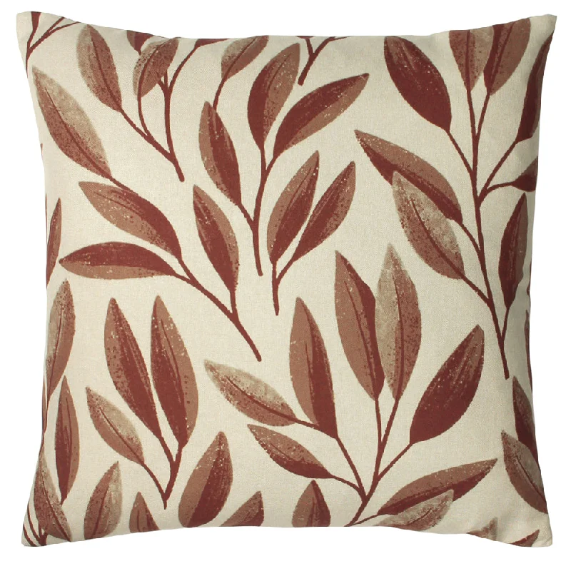 Laurel Botanical Cushion Rust