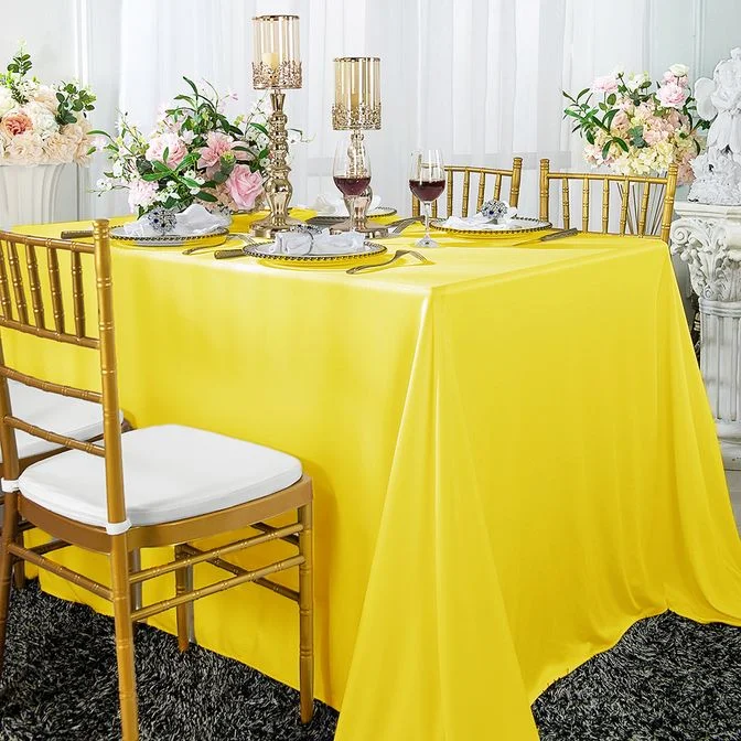 54"x96" Seamless Rectangular Scuba (Wrinkle-Free) (240 GSM) Tablecloth - Canary Yellow (1pc)