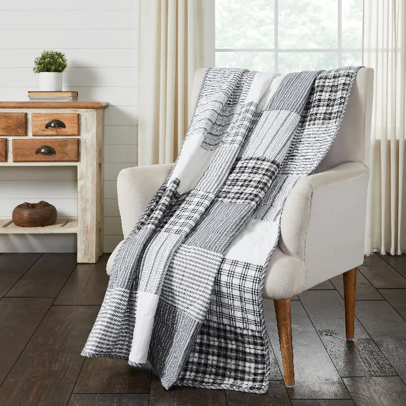 Sawyer Mill Black Block Throw 60x50 VHC Brands