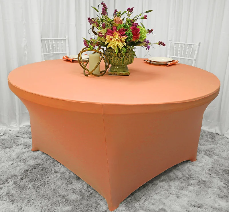 6 Ft Round Spandex (220 GSM) Table Cover - Apricot/Peach (1pc)