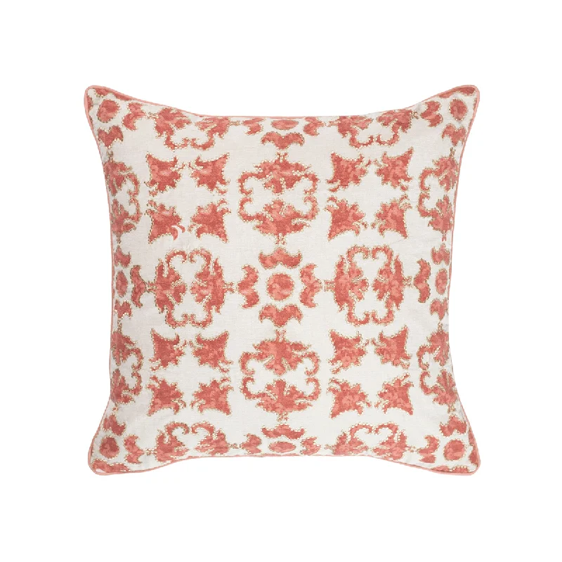 Exotic Heritage Classic Folk Embroidered Peach Cushion Cover