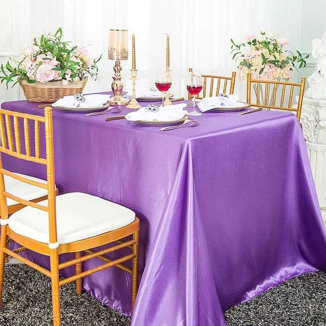 72"x120" Seamless Rectangular Satin Tablecloth - Victoria Lilac (1pc)