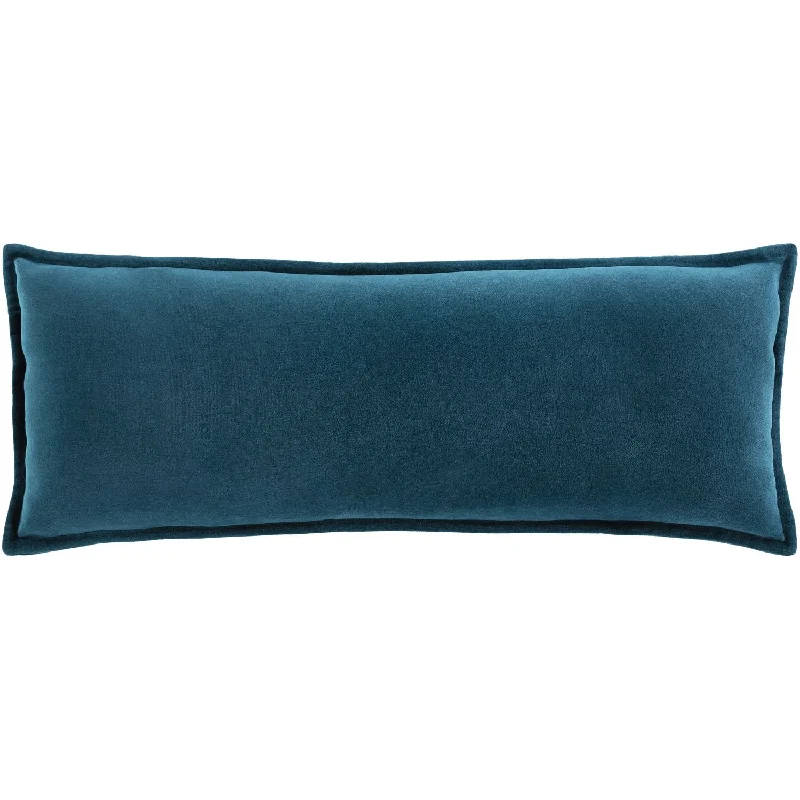 Cotton Velvet Lumbar Pillow Teal