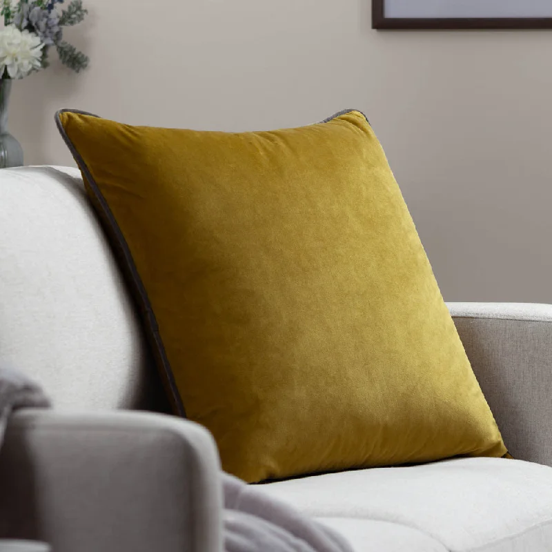 Meridian Velvet Cushion Moss/Charcoal