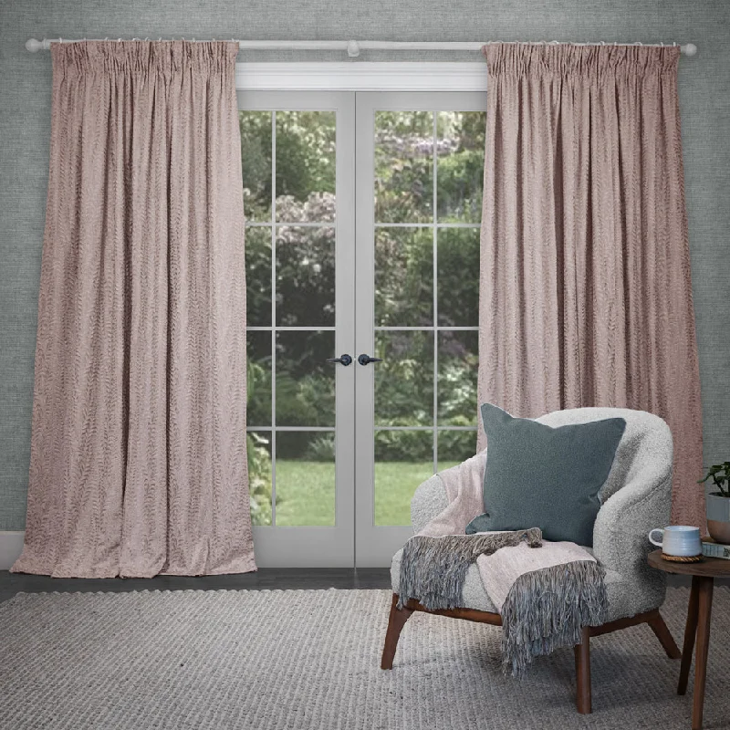 Fernbank Embroidered Pencil Pleat Curtains Blossom