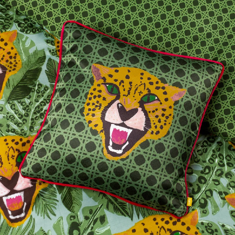 Untamed Cheetah Cushion Green