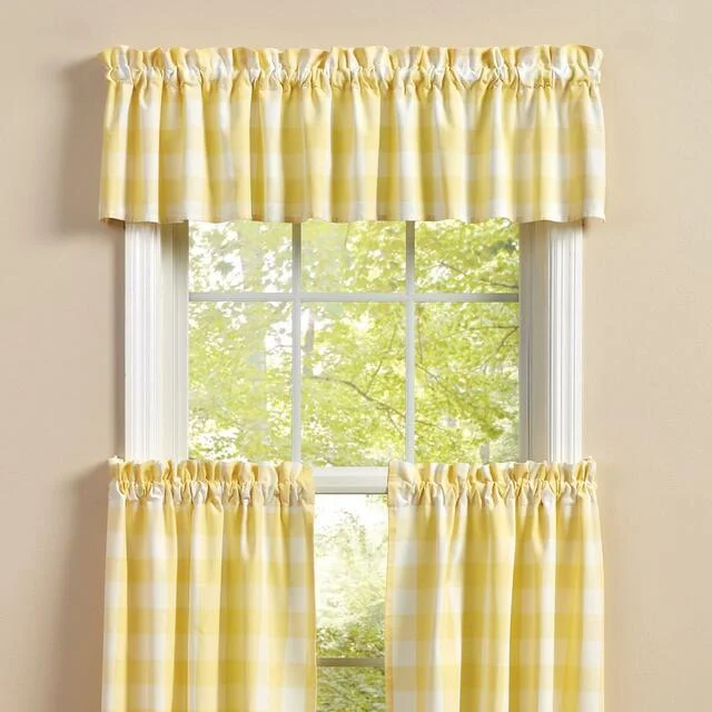 Wicklow Check Valance - Yellow 72"x14" Park Designs