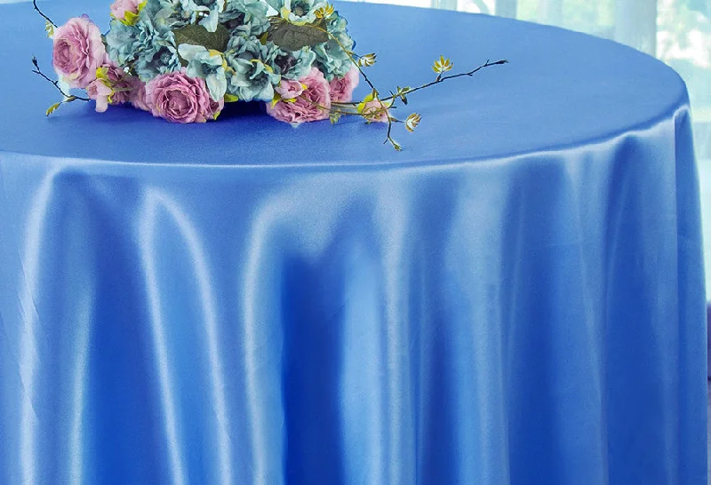 90" Seamless Round Satin Tablecloth - Periwinkle/Cornflower (1pc)