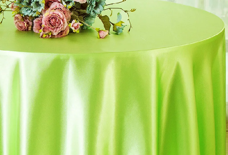 90" Seamless Round Satin Tablecloth - Key Lime (1pc)