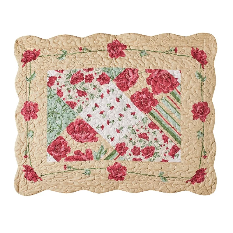 Romantic Vine Border Floral Patchwork Pillow Sham