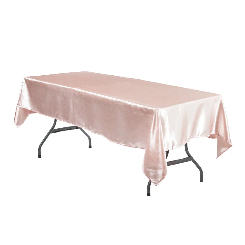 60 x 102 Inch Rectangular Satin Tablecloth Blush