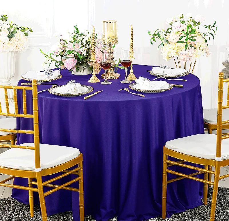 90" Seamless Round Scuba (Wrinkle-Free) (240 GSM) Tablecloth - Regency Purple (1pc)