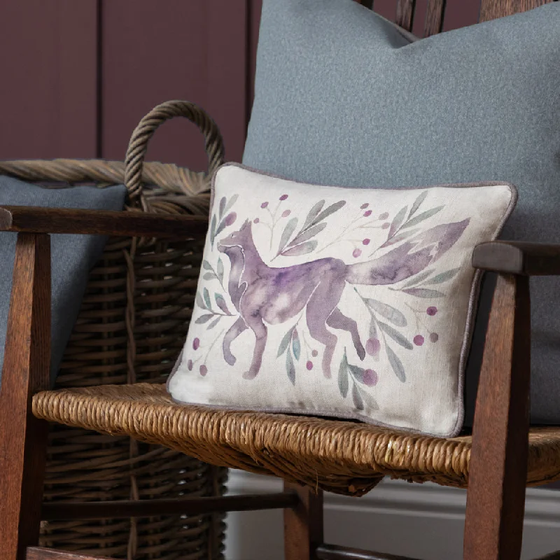 Nishiki Printed Feather Cushion Violet