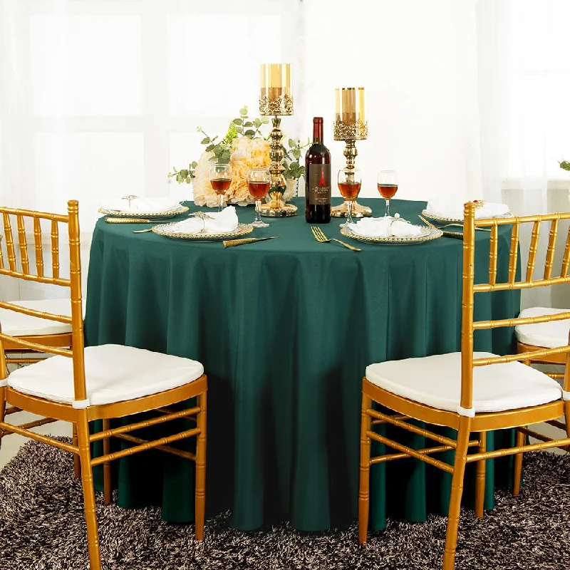 108" Seamless Round Polyester (220 GSM) Tablecloth - Hunter Green/Holly Green (1pc)