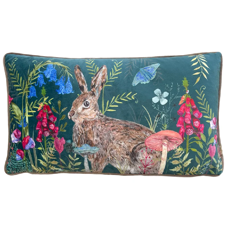 Willow Rabbit Cushion Teal