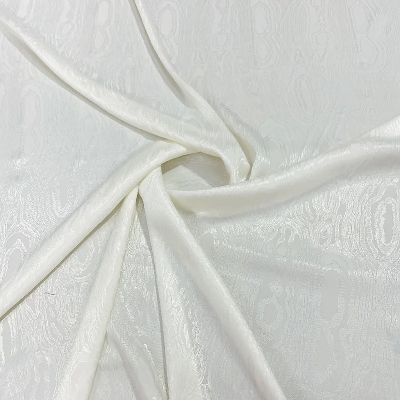 White Floral Satin Fabric