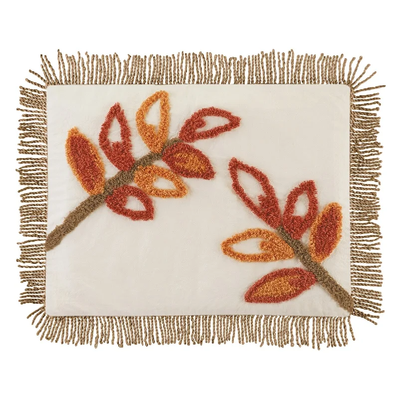 Soft & Luxurious Fall Leaf Branch Chenille Pillow Sham