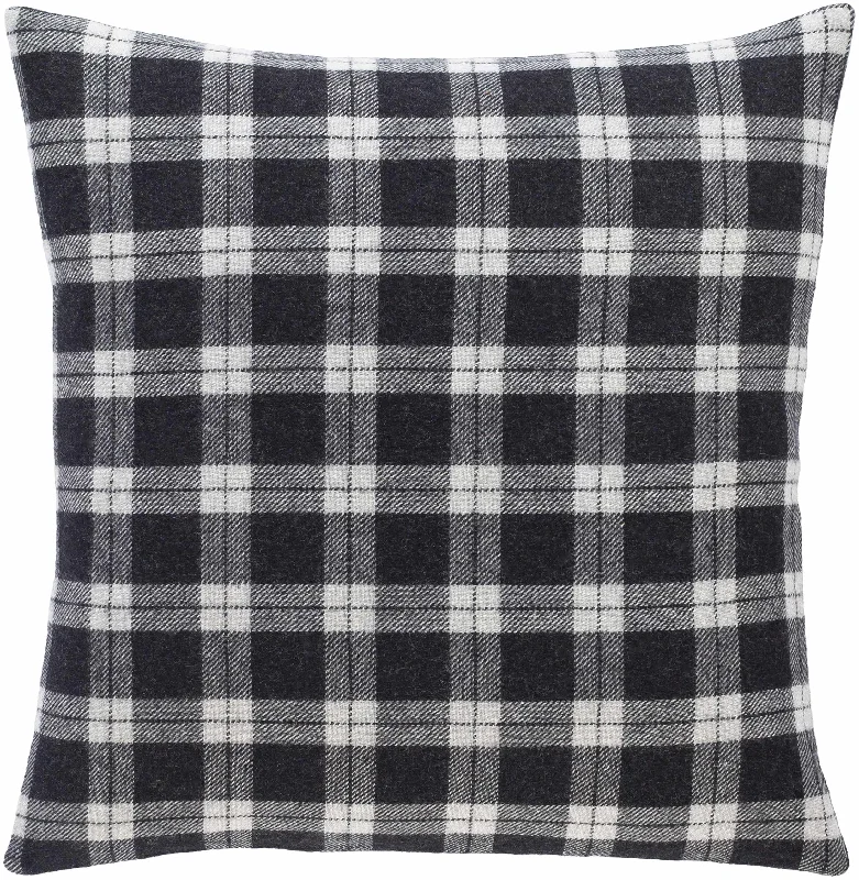 Negreet Black & White Plaid Throw Pillow - Clearance