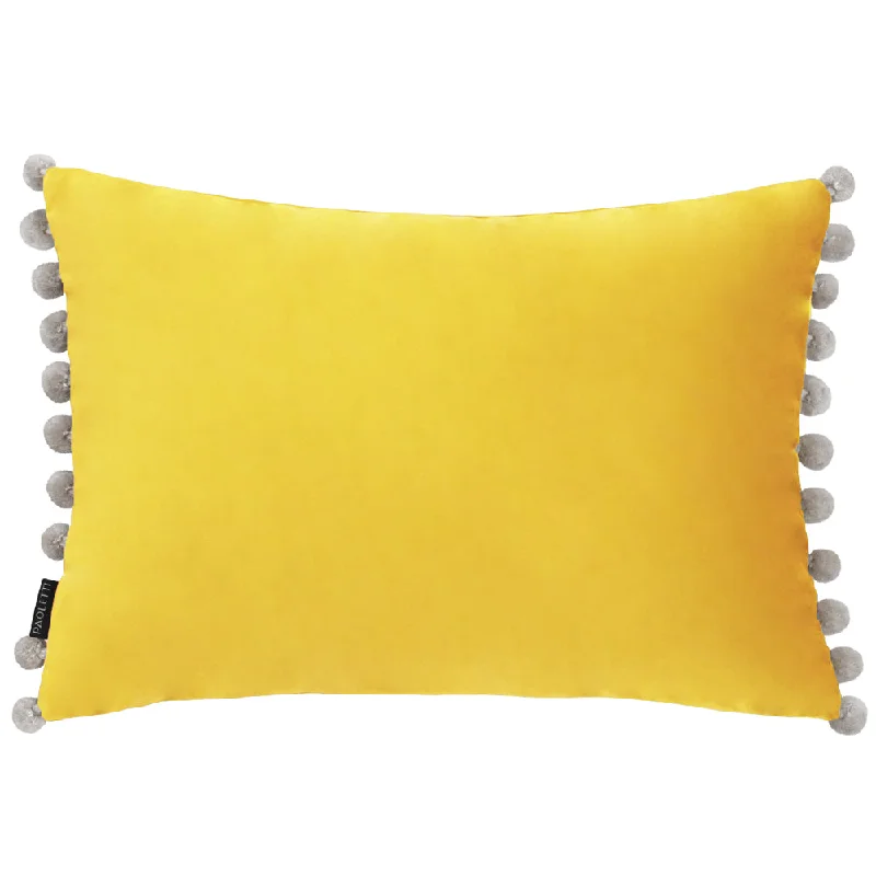 Fiesta Velvet Cushion Mimosa/Silver