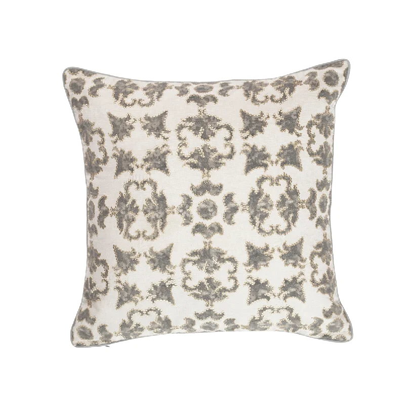 Exotic Heritage Classic Folk Embroidered Medium Grey Cushion Cover