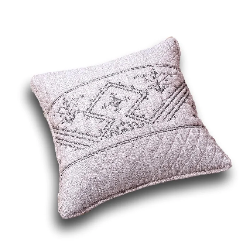 DaDa Bedding Whimsical Lavender Purple Grey Yarn Dyed Euro Pillow Sham Cover, 26" x 26 (JHW866)