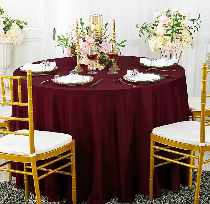 108" Seamless Round Scuba (Wrinkle-Free) (240 GSM) Tablecloth - Burgundy (1pc)