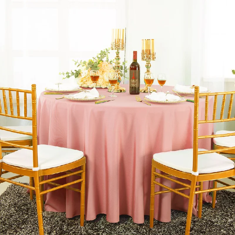 90" Seamless Round Heavy Duty Polyester (220 GSM) Tablecloth - Rose Pink (1pc)