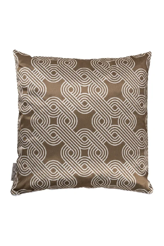 Brown Chain Patterned Pillow | OROA Marsha