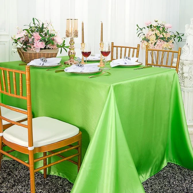 90"x132" Seamless Rectangular Satin Tablecloth - Apple Green (1pc)