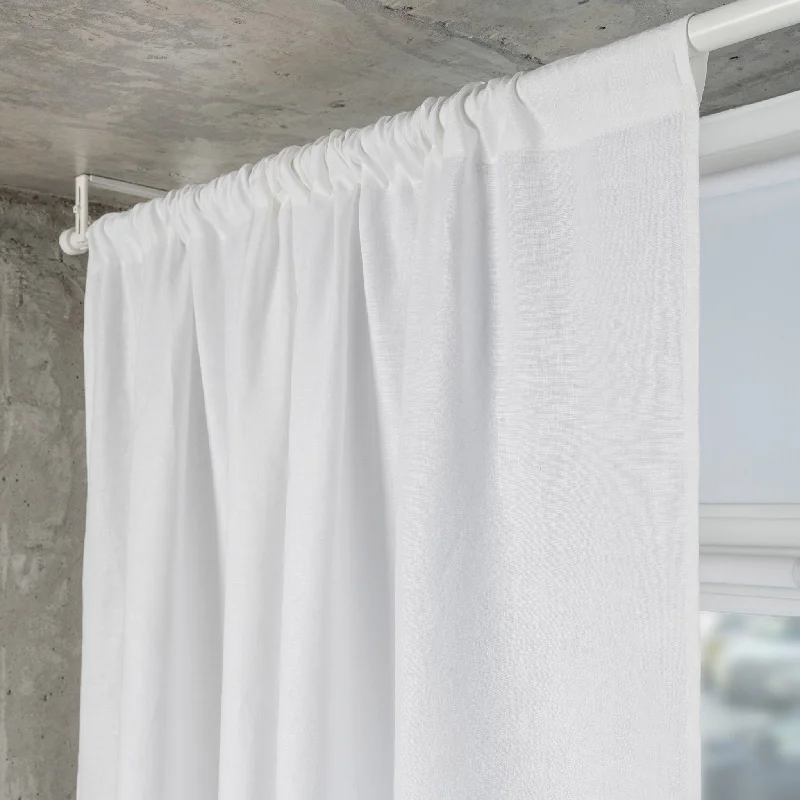 Linen Rod Pocket Curtains Panel - Custom Width, Custom Length - Sold Individually