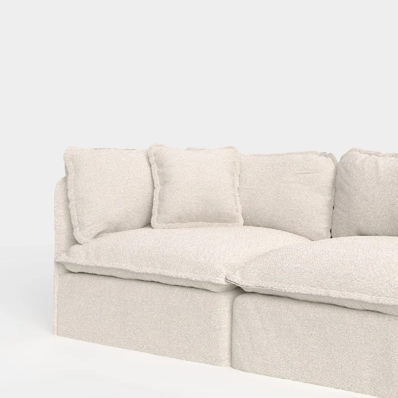 Square Trim Accent Pillow | Alfresco Boucle in Creme